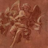 Putto and Angel Holding a Banderole, 1706-Antonio Franchi-Framed Giclee Print