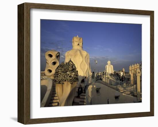 Antonio Gaudi's Casa Mila, Barcelona, Spain-David Barnes-Framed Premium Photographic Print