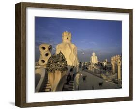 Antonio Gaudi's Casa Mila, Barcelona, Spain-David Barnes-Framed Premium Photographic Print