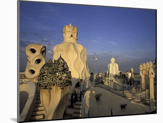 Antonio Gaudi's Casa Mila, Barcelona, Spain-David Barnes-Mounted Premium Photographic Print