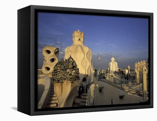 Antonio Gaudi's Casa Mila, Barcelona, Spain-David Barnes-Framed Stretched Canvas