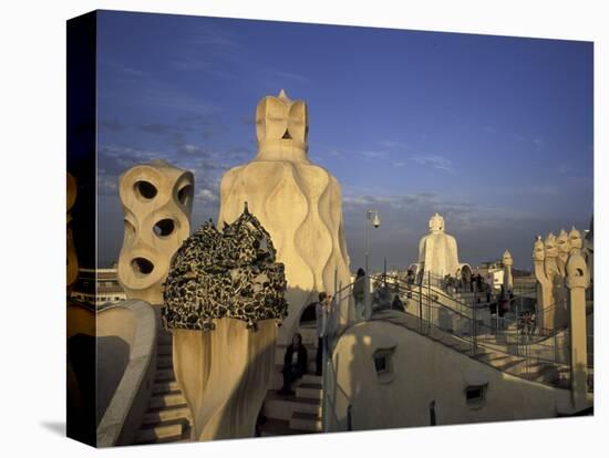 Antonio Gaudi's Casa Mila, Barcelona, Spain-David Barnes-Stretched Canvas