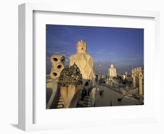 Antonio Gaudi's Casa Mila, Barcelona, Spain-David Barnes-Framed Photographic Print