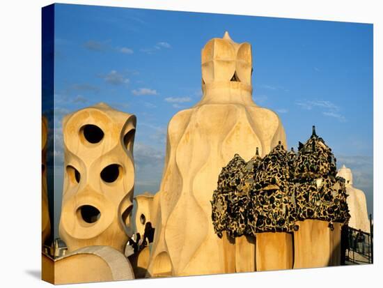 Antonio Gaudi's La Pedrera, Casa Mila, Barcelona, Spain-David Barnes-Stretched Canvas