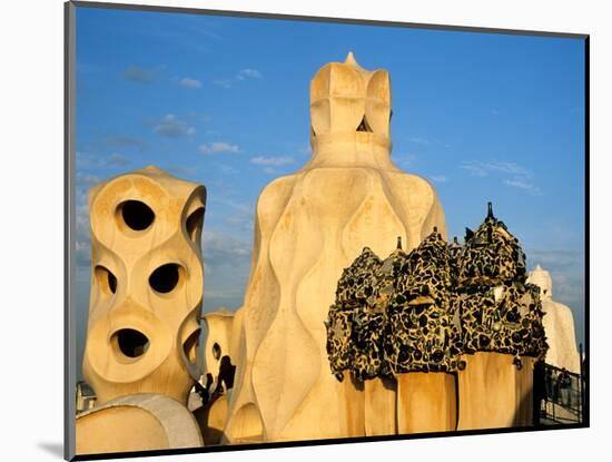 Antonio Gaudi's La Pedrera, Casa Mila, Barcelona, Spain-David Barnes-Mounted Photographic Print