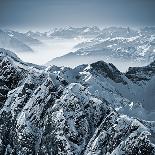 Snowy Mountains in the Swiss Alps. View from Mount Titlis, Switzerland.-Antonio Jorge Nunes-Mounted Photographic Print