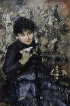 Woman with a Mandolin-Antonio Mancini-Giclee Print