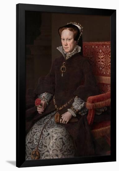 Antonio Moro / 'Mary Tudor, Queen of England, second wife of Felipe II', 1554, Flemish School, O...-ANTONIS MOR-Framed Poster