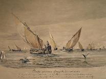 Chioggia Fishing Boats, 1882, Italy-Antonio Naccari-Mounted Giclee Print