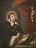 St. Thomas Aquinas Writing before the Crucifix-Antonio Rodriguez-Laminated Giclee Print