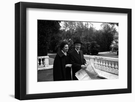 Antonio Segni and His Wife at the Quirinale Gardens-Sergio del Grande-Framed Photographic Print