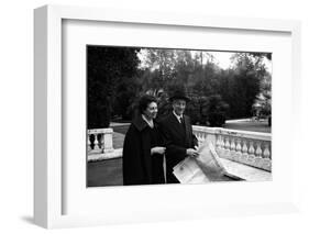 Antonio Segni and His Wife at the Quirinale Gardens-Sergio del Grande-Framed Photographic Print