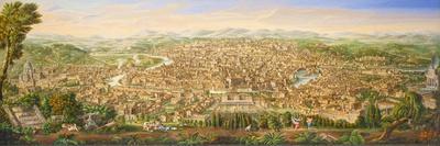 Panoramic View of Rome from the Janiculum Hill, 1800-25-Antonio Testa-Framed Stretched Canvas