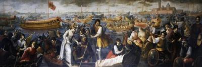 Italy, Venice, Doge's Palace, Ballot Hall, Venetians and Crusaders Conquering Tyre, 1123-Antonio Vassilacchi-Giclee Print