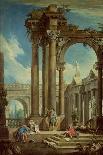 Studying Perspective Among Roman Ruins-Antonio Visentini-Giclee Print