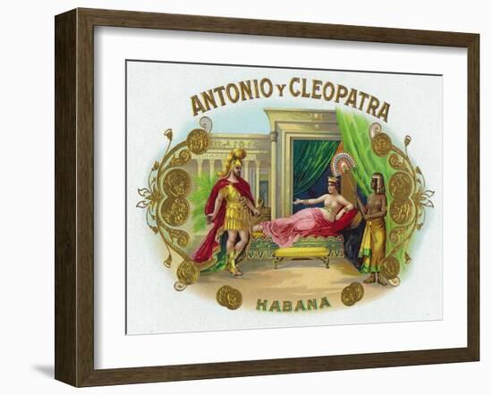 Antonio y Cleopatra Brand Cigar Box Label-Lantern Press-Framed Art Print