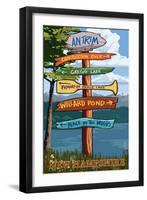 Antrim, New Hampshire - Destination Sign-Lantern Press-Framed Art Print