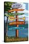 Antrim, New Hampshire - Destination Sign-Lantern Press-Stretched Canvas