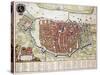 Antverpia, Map of Antwerp-Jan Blaeu-Stretched Canvas