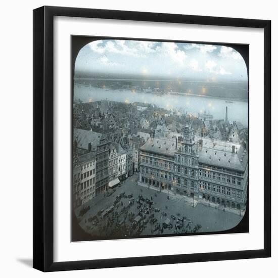 Antwerp (Belgium), Overview and the Schelde-Leon, Levy et Fils-Framed Photographic Print