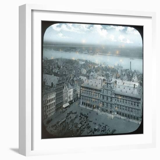 Antwerp (Belgium), Overview and the Schelde-Leon, Levy et Fils-Framed Photographic Print