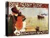 Antwerp, Belgium - Red Star Line Cruises to New York Promo Poster - Antwerp, Belgium-Lantern Press-Stretched Canvas