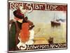 Antwerp, Belgium - Red Star Line Cruises to New York Promo Poster - Antwerp, Belgium-Lantern Press-Mounted Art Print