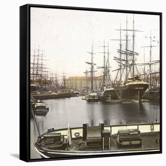 Antwerp (Belgium), View of the Harbour-Leon, Levy et Fils-Framed Stretched Canvas