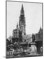 Antwerp Cathedral and Statue of the Artist Peter Paul Rubens, Belgium, 1867-null-Mounted Giclee Print