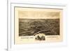 Antwerp, New York - Panoramic Map - Antwerp, NY-Lantern Press-Framed Premium Giclee Print