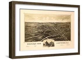 Antwerp, New York - Panoramic Map - Antwerp, NY-Lantern Press-Framed Art Print