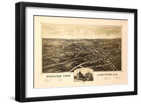 Antwerp, New York - Panoramic Map - Antwerp, NY-Lantern Press-Framed Art Print