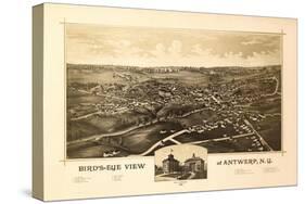Antwerp, New York - Panoramic Map - Antwerp, NY-Lantern Press-Stretched Canvas