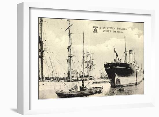 Antwerpen, Les Bassins, De Dokken, King Lud Dampfer-null-Framed Giclee Print