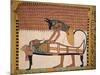Anubis Attends Sennedjem's Mummy, from the Tomb of Sennedjem, the Workers' Village, New Kingdom-null-Mounted Giclee Print