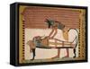 Anubis Attends Sennedjem's Mummy, from the Tomb of Sennedjem, the Workers' Village, New Kingdom-null-Framed Stretched Canvas