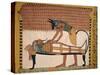 Anubis Attends Sennedjem's Mummy, from the Tomb of Sennedjem, the Workers' Village, New Kingdom-null-Stretched Canvas
