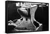 Anvil in Blacksmith Metal Workshop Black and White Photograph Poster-null-Framed Stretched Canvas