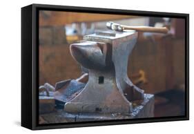 Anvil in Blacksmith Metal Workshop Photo Poster-null-Framed Stretched Canvas