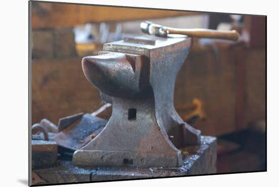 Anvil in Blacksmith Metal Workshop Photo Poster-null-Mounted Poster