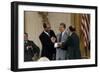 Anwar Sadat, Jimmy Carter, and Menahem Begin at Signing Camp David Accords, 1978-null-Framed Photo