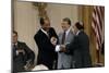 Anwar Sadat, Jimmy Carter, and Menahem Begin at Signing Camp David Accords, 1978-null-Mounted Photo