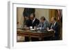 Anwar Sadat, Jimmy Carter, and Menahem Begin Signing Camp David Accords, 1978-null-Framed Photo