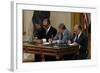 Anwar Sadat, Jimmy Carter, and Menahem Begin Signing Camp David Accords, 1978-null-Framed Photo