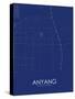 Anyang, China Blue Map-null-Stretched Canvas