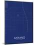 Anyang, China Blue Map-null-Mounted Poster