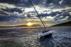 Moored Sailboat in Heavy Winds-Anzemulec-Photographic Print