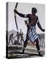 Anzikos Warrior, Africa, Engraving from Encyclopedia of Voyages, 1795-Jacques Grasset de Saint-Sauveur-Stretched Canvas