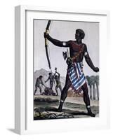 Anzikos Warrior, Africa, Engraving from Encyclopedia of Voyages, 1795-Jacques Grasset de Saint-Sauveur-Framed Giclee Print