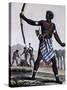 Anzikos Warrior, Africa, Engraving from Encyclopedia of Voyages, 1795-Jacques Grasset de Saint-Sauveur-Stretched Canvas